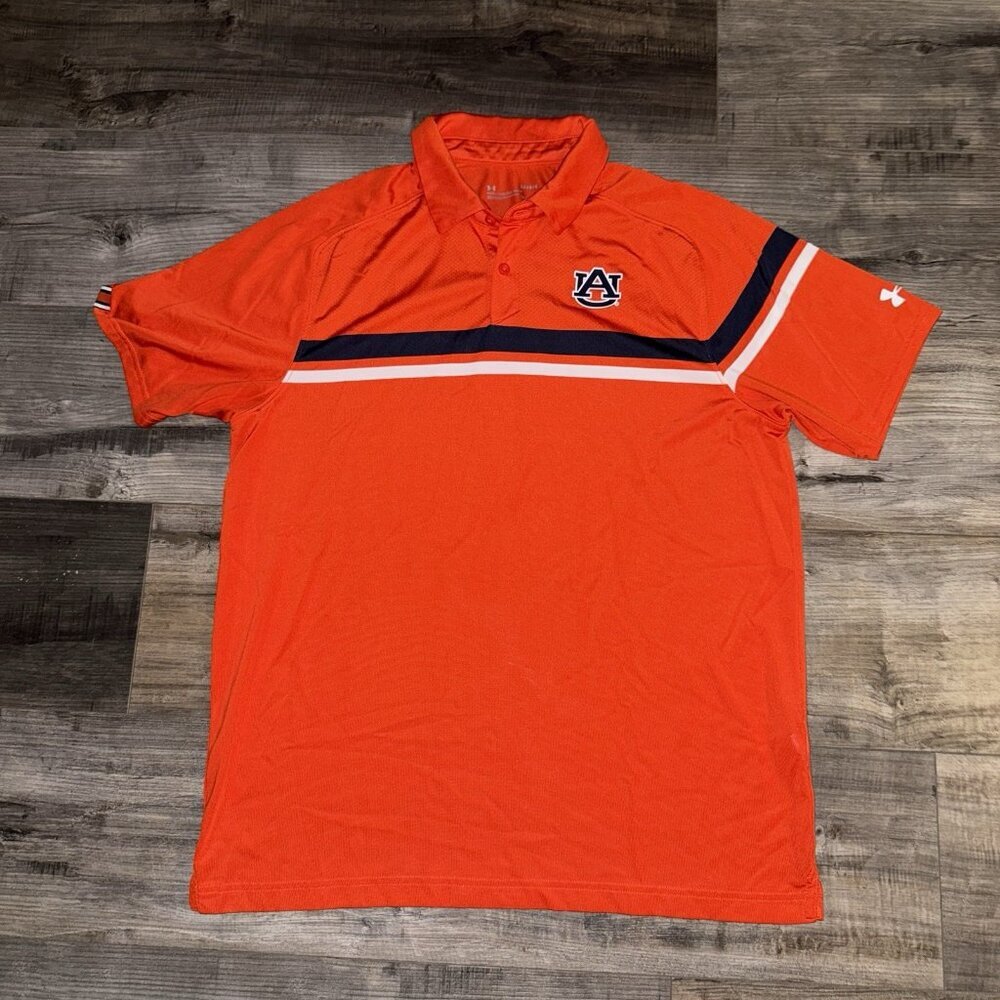 Auburn University Tigers Under Armor Large Polo Shirts - Lot of 2 - Picture 7 of 9
